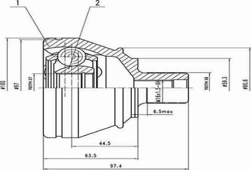 Aywiparts AW1510635 - Шарнирный комплект, ШРУС, приводной вал autosila-amz.com