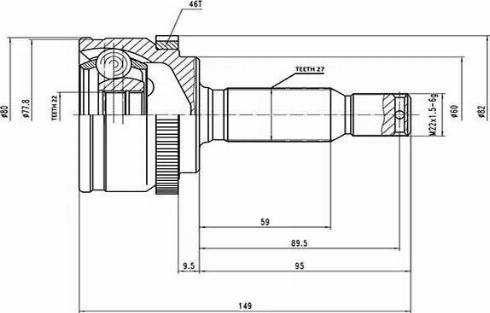 Aywiparts AW1510044A - Шарнирный комплект, ШРУС, приводной вал autosila-amz.com