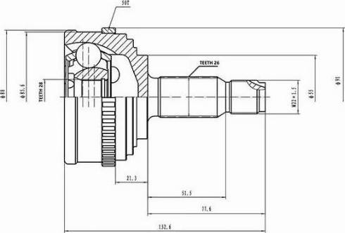 Aywiparts AW1510034A - Шарнирный комплект, ШРУС, приводной вал autosila-amz.com