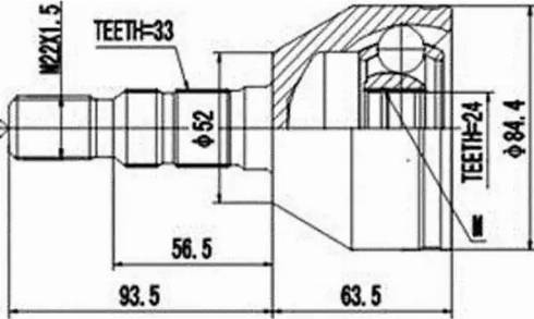 Aywiparts AW1510073 - Шарнирный комплект, ШРУС, приводной вал autosila-amz.com