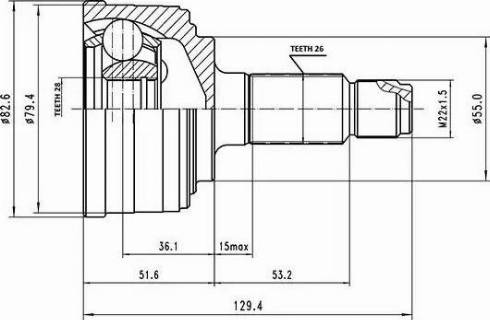 Aywiparts AW1510140 - Шарнирный комплект, ШРУС, приводной вал autosila-amz.com