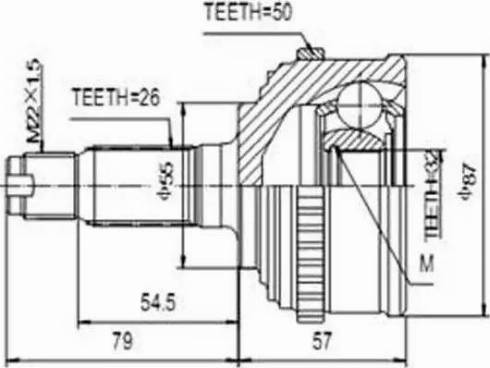 Aywiparts AW1510189A - Шарнирный комплект, ШРУС, приводной вал autosila-amz.com