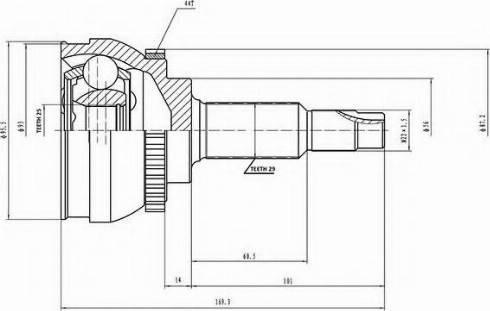 Aywiparts AW1510139A - Шарнирный комплект, ШРУС, приводной вал autosila-amz.com