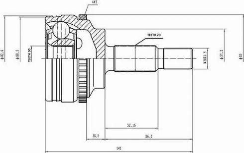 Aywiparts AW1510861A - Шарнирный комплект, ШРУС, приводной вал autosila-amz.com