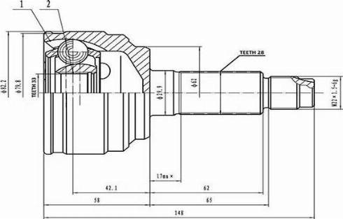 Aywiparts AW1510358 - Шарнирный комплект, ШРУС, приводной вал autosila-amz.com