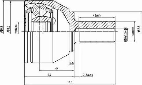 Aywiparts AW1510267 - Шарнирный комплект, ШРУС, приводной вал autosila-amz.com