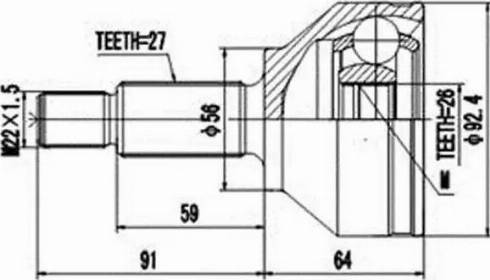 Aywiparts AW1510739 - Шарнирный комплект, ШРУС, приводной вал autosila-amz.com