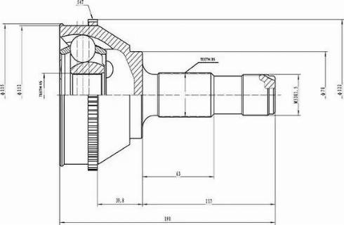 Aywiparts AW1511124A - Шарнирный комплект, ШРУС, приводной вал autosila-amz.com