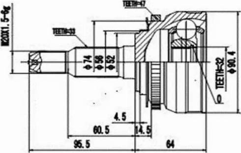 Aywiparts AW1511123A - Шарнирный комплект, ШРУС, приводной вал autosila-amz.com