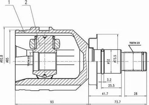 Aywiparts AW1520973 - Шарнирный комплект, ШРУС, приводной вал autosila-amz.com