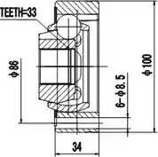 Aywiparts AW1520071 - Шарнирный комплект, ШРУС, приводной вал autosila-amz.com