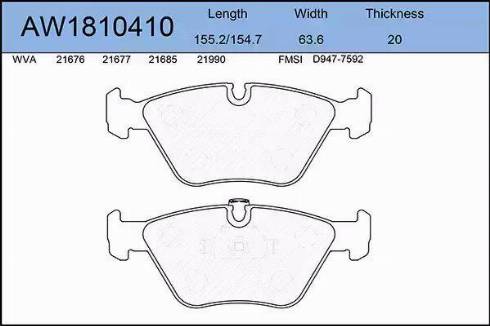 Aywiparts AW1810410 - Тормозные колодки, дисковые, комплект autosila-amz.com