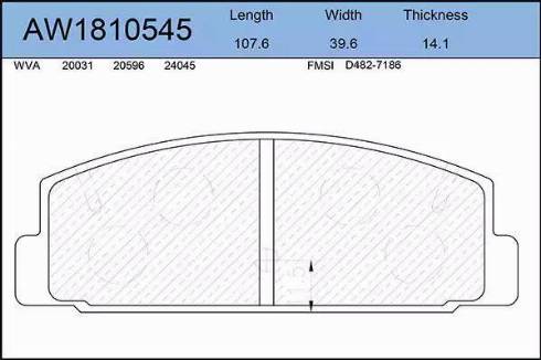 Aywiparts AW1810545 - Тормозные колодки, дисковые, комплект autosila-amz.com