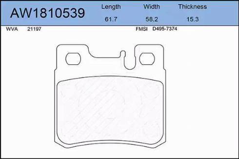 Aywiparts AW1810539 - Тормозные колодки, дисковые, комплект autosila-amz.com