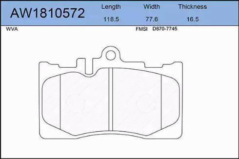 Aywiparts AW1810572 - Тормозные колодки, дисковые, комплект autosila-amz.com