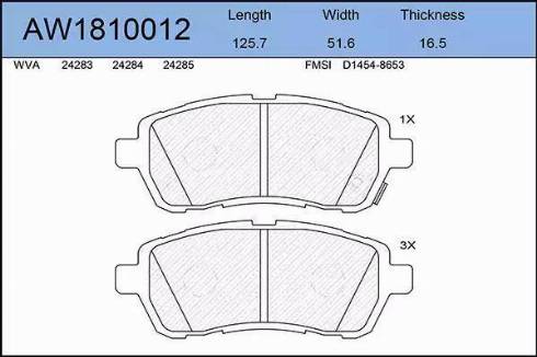 Aywiparts AW1810012 - Тормозные колодки, дисковые, комплект autosila-amz.com