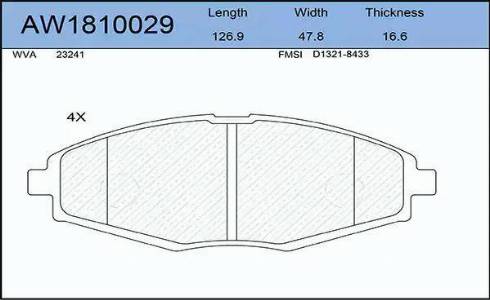 Aywiparts AW1810029 - Тормозные колодки, дисковые, комплект autosila-amz.com