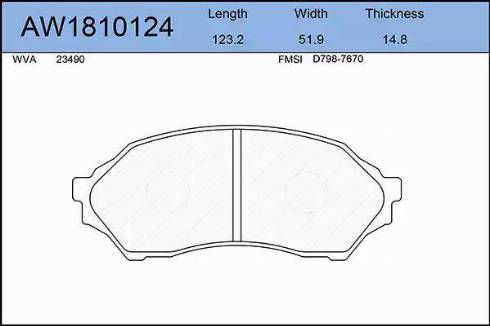 Aywiparts AW1810124 - Тормозные колодки, дисковые, комплект autosila-amz.com