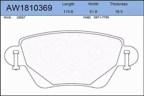 Aywiparts AW1810369 - Тормозные колодки, дисковые, комплект autosila-amz.com