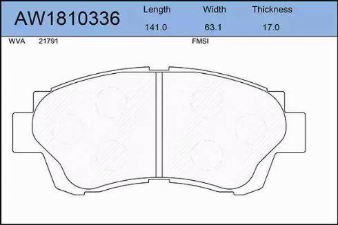 Aywiparts AW1810336 - Тормозные колодки, дисковые, комплект autosila-amz.com