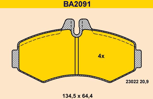 Barum BA2091 - Тормозные колодки, дисковые, комплект autosila-amz.com