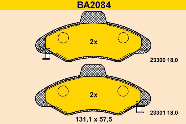 Barum BA2084 - Тормозные колодки, дисковые, комплект autosila-amz.com