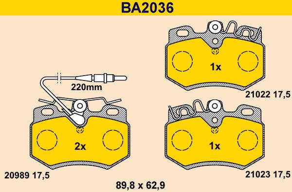 Barum BA2036 - Тормозные колодки, дисковые, комплект autosila-amz.com