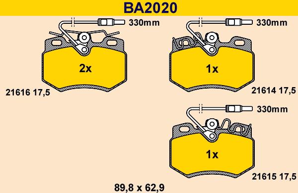 Barum BA2020 - Тормозные колодки, дисковые, комплект autosila-amz.com