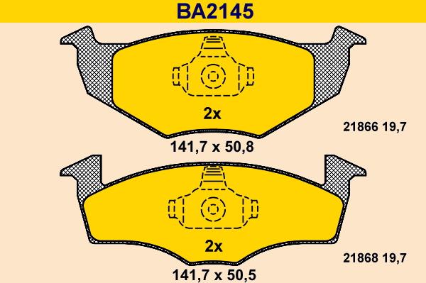 Barum BA2145 - Тормозные колодки, дисковые, комплект autosila-amz.com