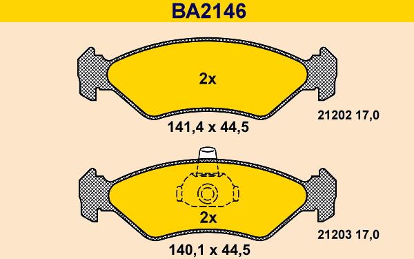 Barum BA2146 - Тормозные колодки, дисковые, комплект autosila-amz.com