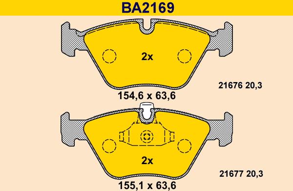 Barum BA2169 - Тормозные колодки, дисковые, комплект autosila-amz.com