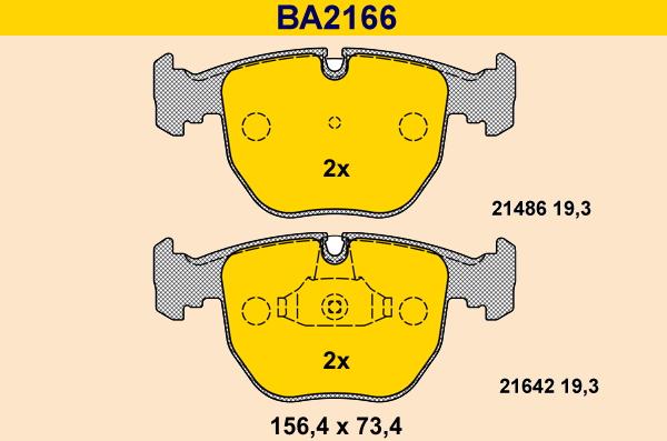 Barum BA2166 - Тормозные колодки, дисковые, комплект autosila-amz.com