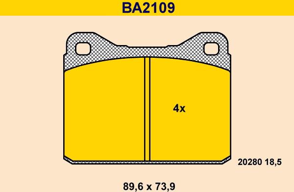 Barum BA2109 - Тормозные колодки, дисковые, комплект autosila-amz.com