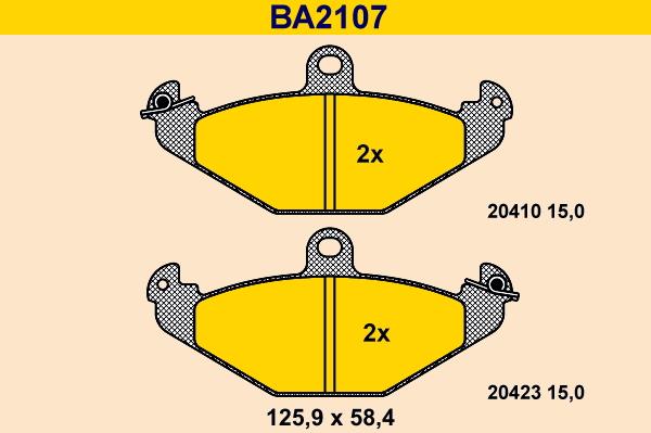 Barum BA2107 - Тормозные колодки, дисковые, комплект autosila-amz.com