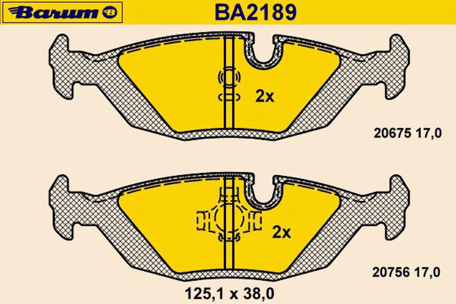 Barum BA2189 - Тормозные колодки, дисковые, комплект autosila-amz.com