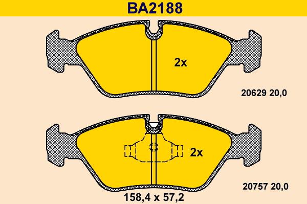 Barum BA2188 - Тормозные колодки, дисковые, комплект autosila-amz.com
