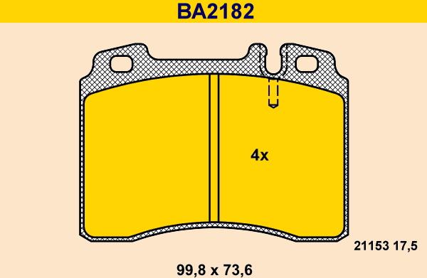 Barum BA2182 - Тормозные колодки, дисковые, комплект autosila-amz.com