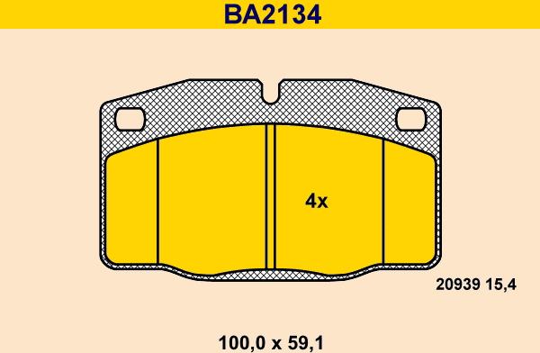 Barum BA2134 - Тормозные колодки, дисковые, комплект autosila-amz.com
