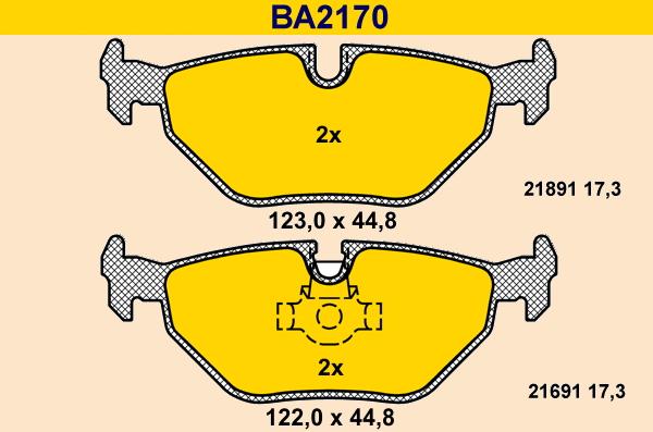 Barum BA2170 - Тормозные колодки, дисковые, комплект autosila-amz.com