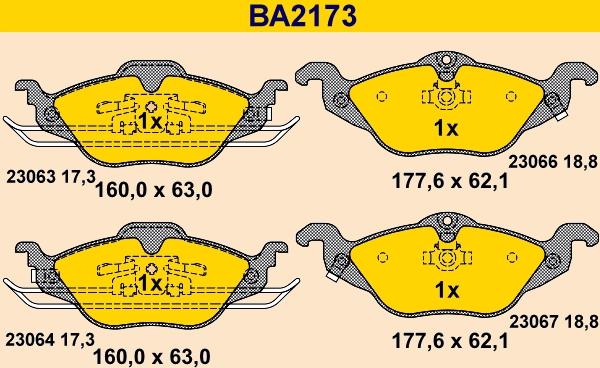 Barum BA2173 - Тормозные колодки, дисковые, комплект autosila-amz.com