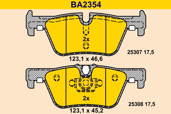 Barum BA2354 - Тормозные колодки, дисковые, комплект autosila-amz.com
