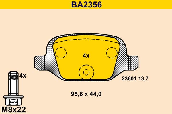 Barum BA2356 - Тормозные колодки, дисковые, комплект autosila-amz.com
