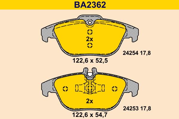 Barum BA2362 - Тормозные колодки, дисковые, комплект autosila-amz.com
