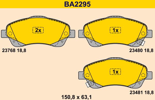 Barum BA2295 - Тормозные колодки, дисковые, комплект autosila-amz.com