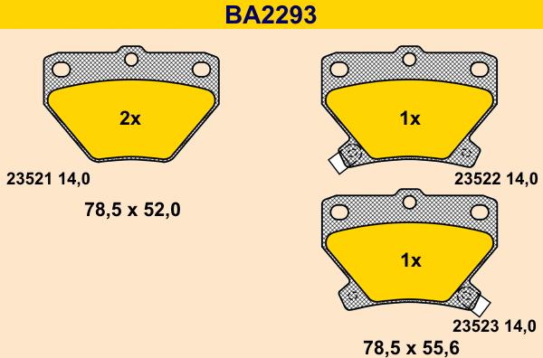 Barum BA2293 - Тормозные колодки, дисковые, комплект autosila-amz.com
