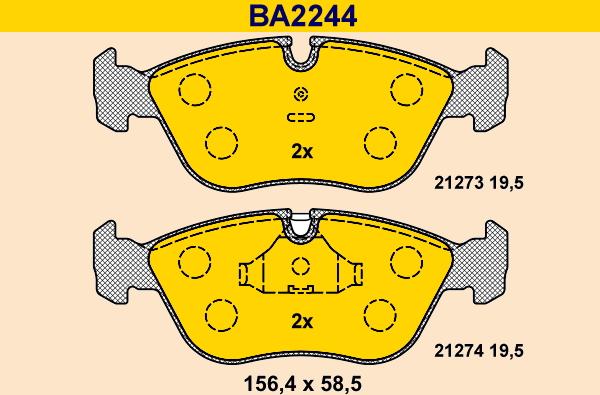Barum BA2244 - Тормозные колодки, дисковые, комплект autosila-amz.com