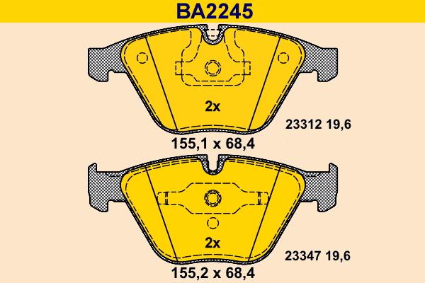 Barum BA2245 - Тормозные колодки, дисковые, комплект autosila-amz.com