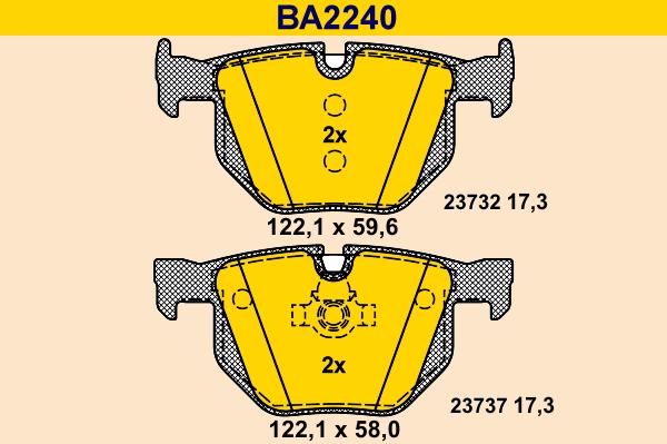 Barum BA2240 - Тормозные колодки, дисковые, комплект autosila-amz.com