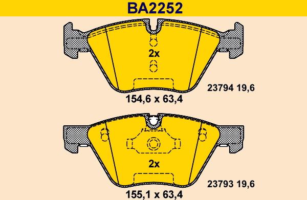 Barum BA2252 - Тормозные колодки, дисковые, комплект autosila-amz.com