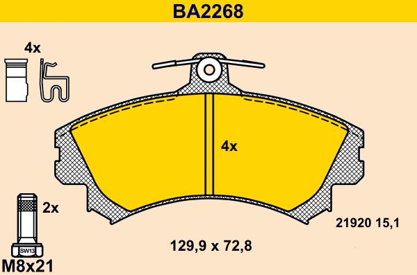 Barum BA2268 - Тормозные колодки, дисковые, комплект autosila-amz.com